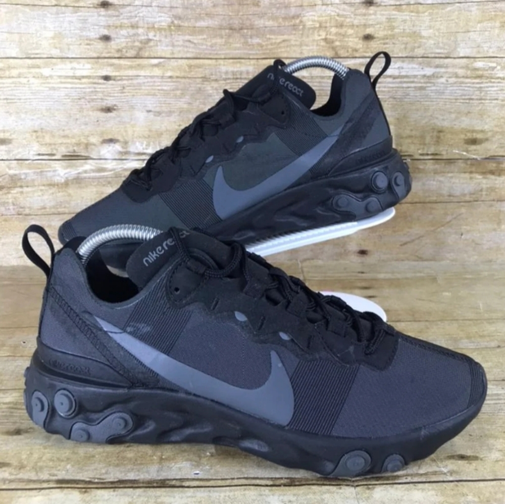 Nike React Element 55 Triple Black Men's Running Shoe